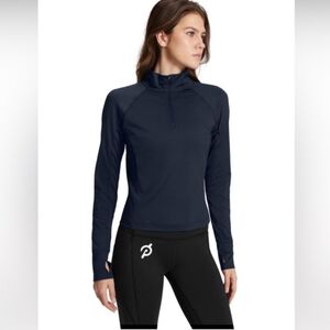 Peloton Warm Up 1/4 Zip 2.0 Navy Sz S MSRP $76 EUC